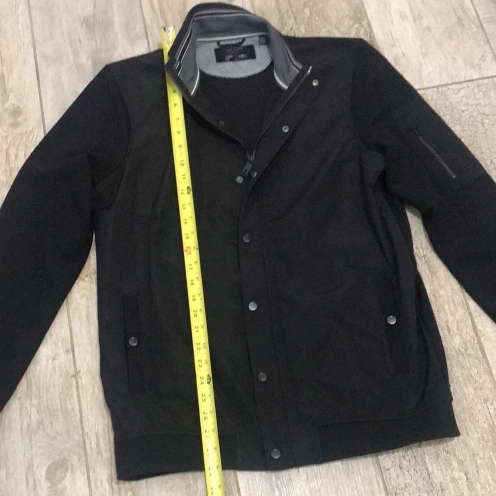 Ted Baker Black Tall Fit light weight Full Zip and Snap Bomber jacket size 4 - Picture 10 of 12